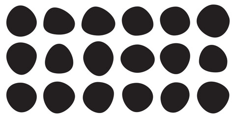 Blobs icon. Rock black icons. Drops or stone silhouettes. Vector set of black blobs . Organic blob shapes collection .