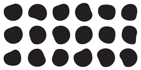 Blobs icon. Rock black icons. Drops or stone silhouettes. Vector set of black blobs . Organic blob shapes collection .