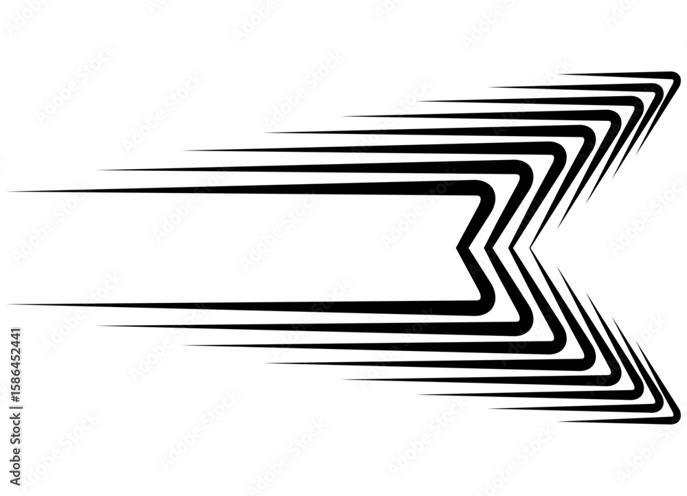 Poster vector striped decor element, black design element on white background. modern pattern with retro li
