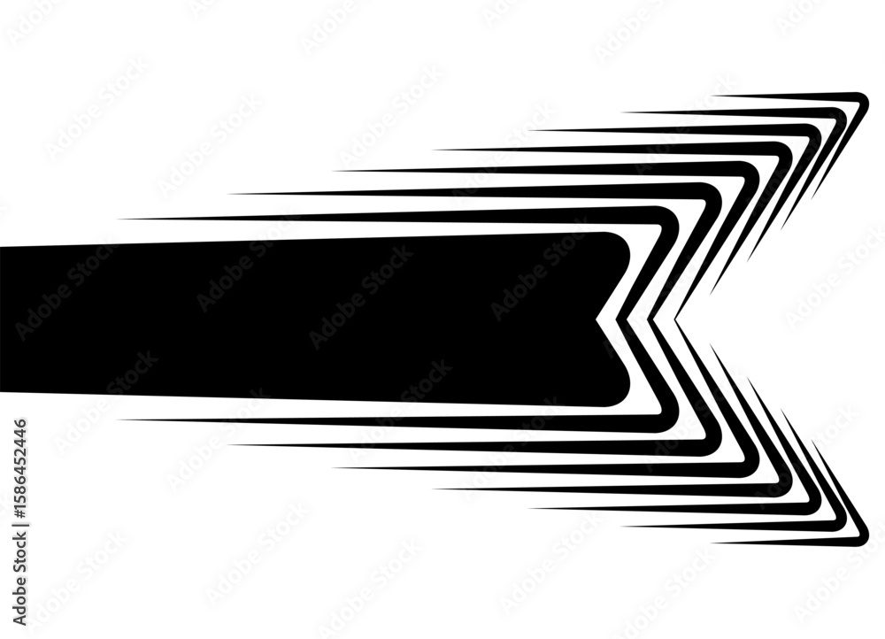 Poster vector striped decor element, abstract black design element on white background. modern pattern of s