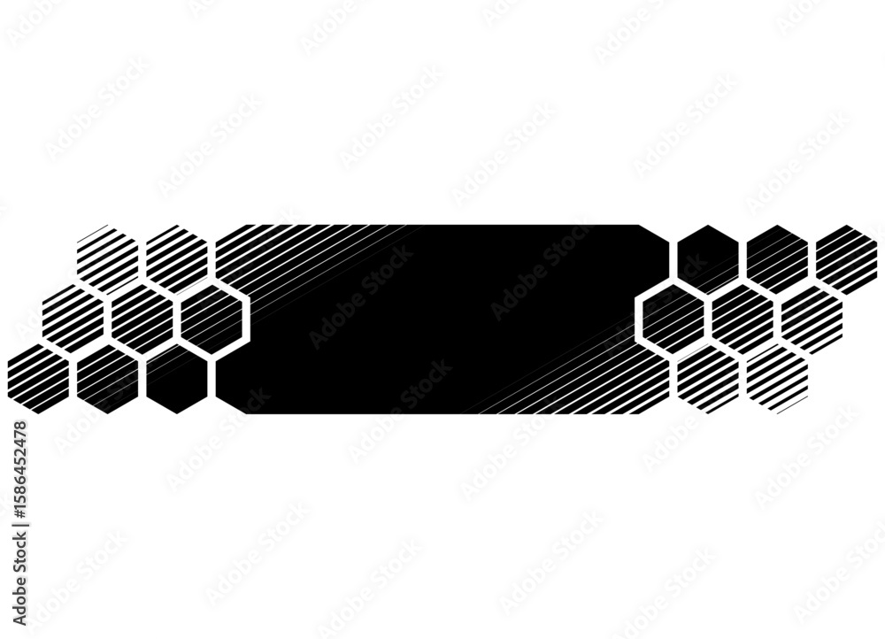 Poster text strip. transition pattern. vector ribbon of hexagonal honeycombs on a white background. design 