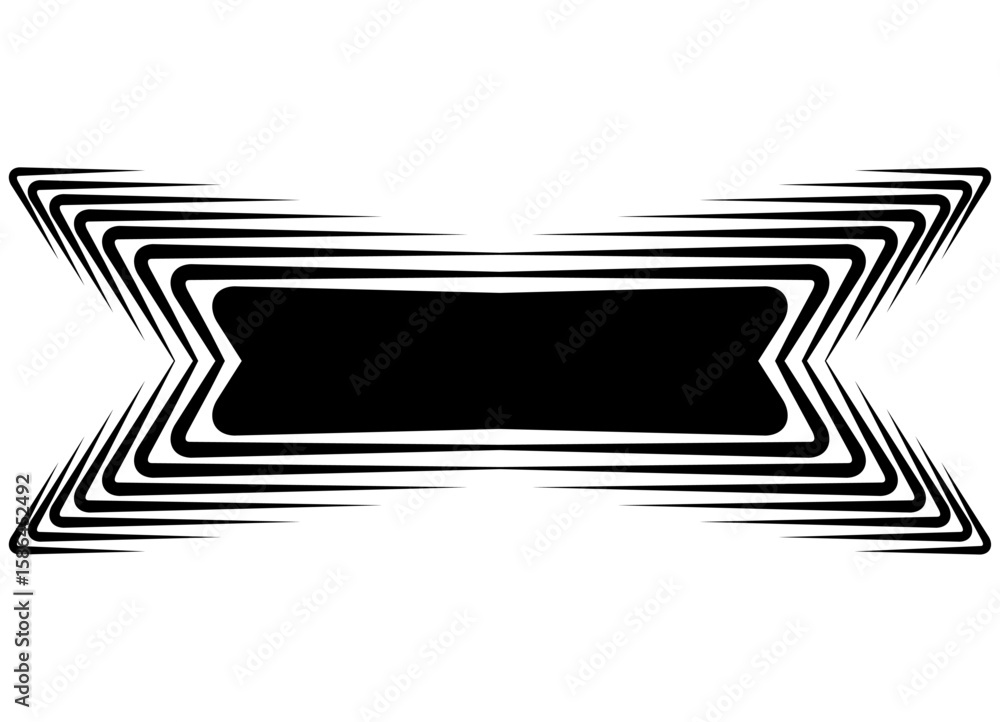 Poster vector striped frame, black design element on white background. modern pattern of retro lines. abstr