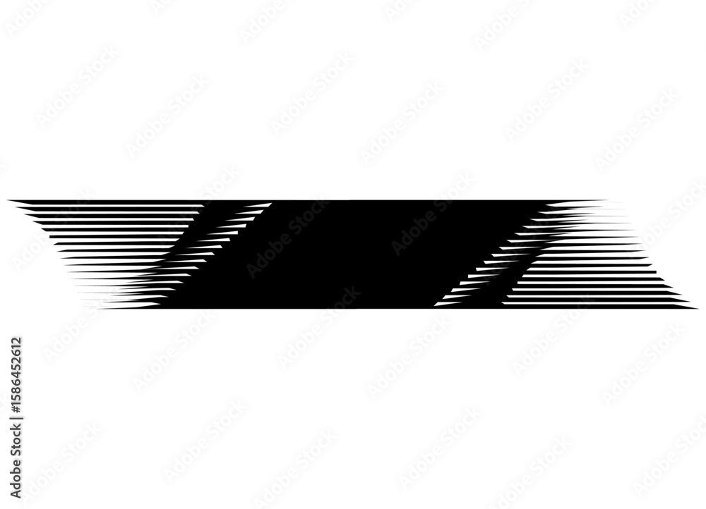 Fototapete vector stripe for text, black design element on white background. striped pattern with smooth transi