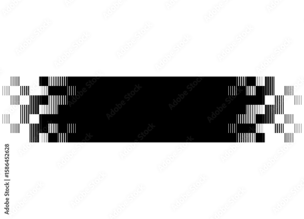 Fototapete vector stripe for text, black design element on white background. striped pattern with smooth transi
