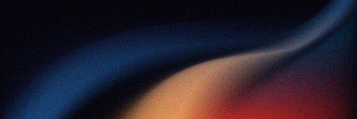 Dark blue orange red grainy texture background abstract vibrant color wave shape black backdrop...