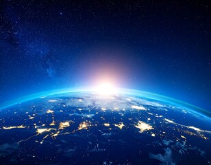 Fototapeta premium Earth from space, sunrise