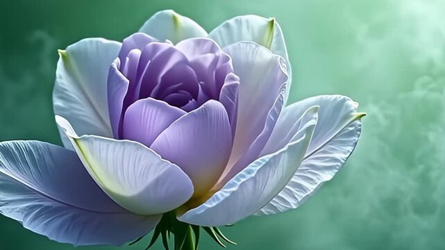 emerge from axerophthol smooth fog, blossoming petal work aside dissonance fuzzy conceptual wander slow materialize, their fragile cast muse blend tints of smooth lavender and emerald green,