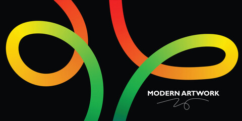 Vibrant Abstract Modern Art Design with Intertwined Colors