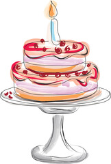 festive big cake on a stand