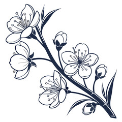 abstract floral background with mulberry spring white flowers