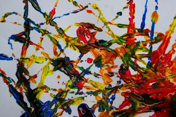 Lines and stains drawn with paint on a light background. Screen background.