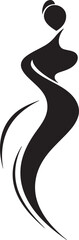 logo black smooth lined vector of curved overweight woman, health of woman