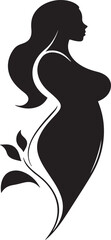 logo black smooth lined vector of curved overweight woman, health of woman