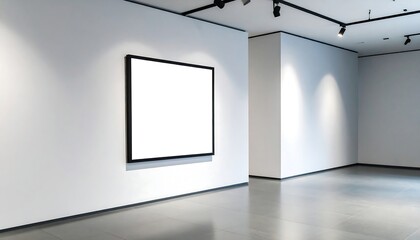 Empty gallery wall with blank art display