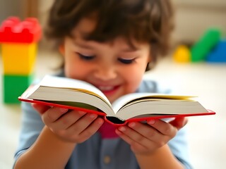 Curious Kid with a Book

