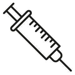 Syringe outline vector illustration on white background