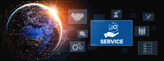 Customer service and support workflow with cooperation, communication, maintenance, and checklist icons for efficient service operation and user satisfaction Vouch