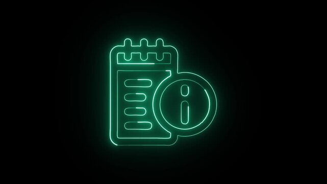 Schedule Animation with Glowing Lines on Black Background