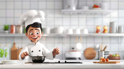 a chef is cooking in the kitchen