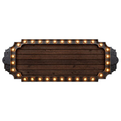 Vintage sign with wooden plate lamps Placa vintage com luminárias 