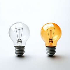 Clear and orange glass light bulbs
