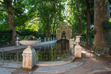 The Medici Fountain in the Luxembourg Gardens in Paris, France
