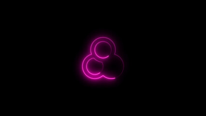 Glowing Pink Interlocking Circles Symbol abstract background