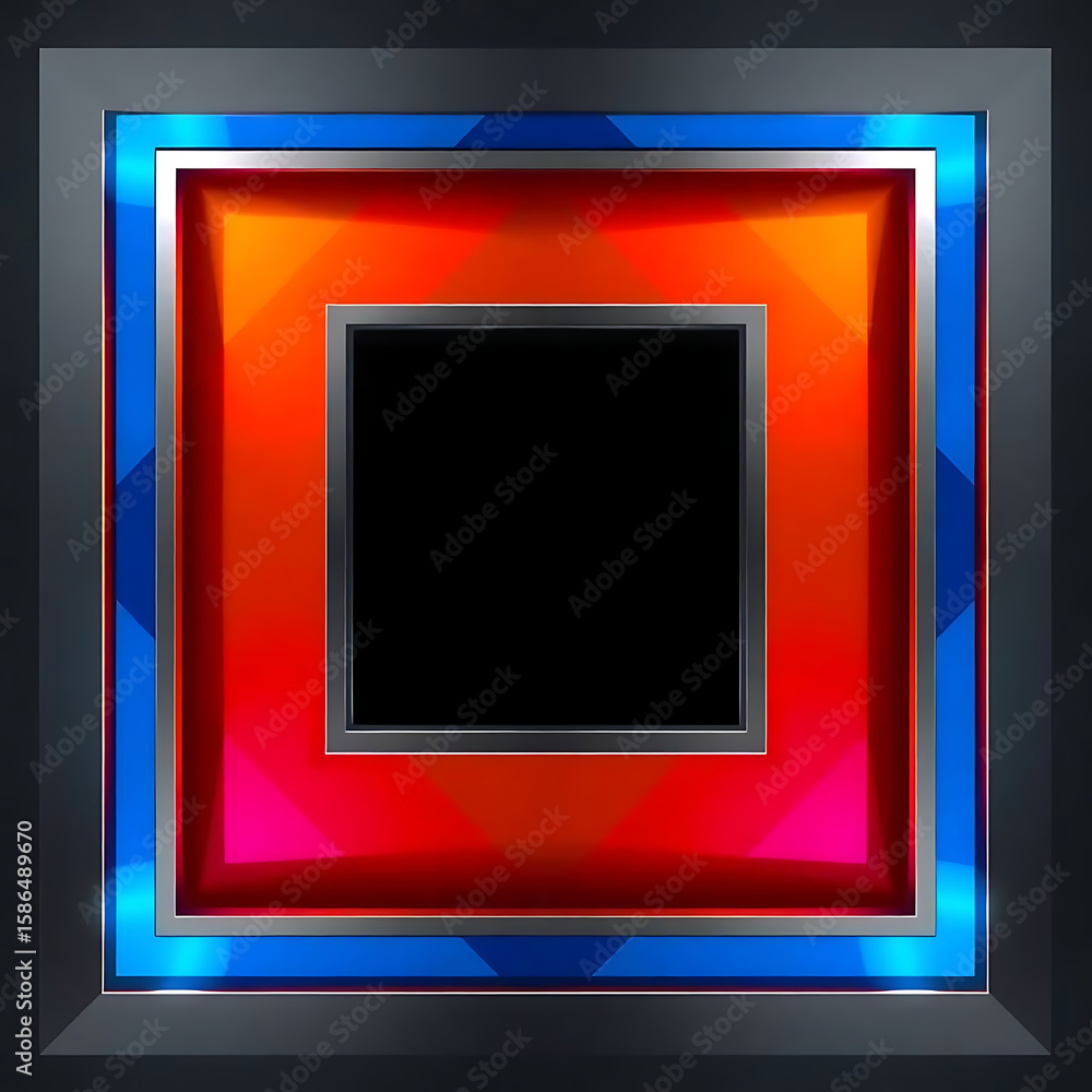 Poster a vibrant square frame glows with a spectrum of colors, creating a modern and abstract design
