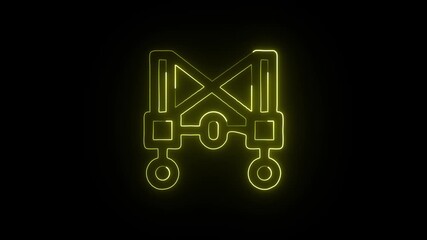 Safety Harness Animation with Glowing Lines on Black Background