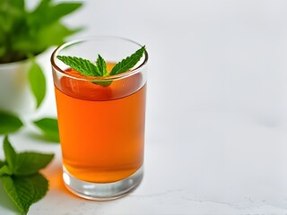 Golden Tea with Mint Leaf