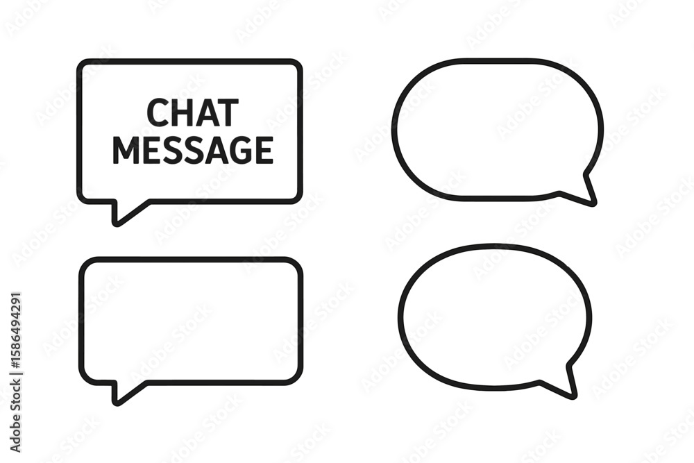 Poster set of chat message bubbles. vector speech bubble icons for communication and dialogue. modern minim