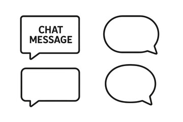 Fototapeta premium Set of chat message bubbles. Vector speech bubble icons for communication and dialogue. Modern minimal outline design. Talk and message templates for app ui, website, social media.
