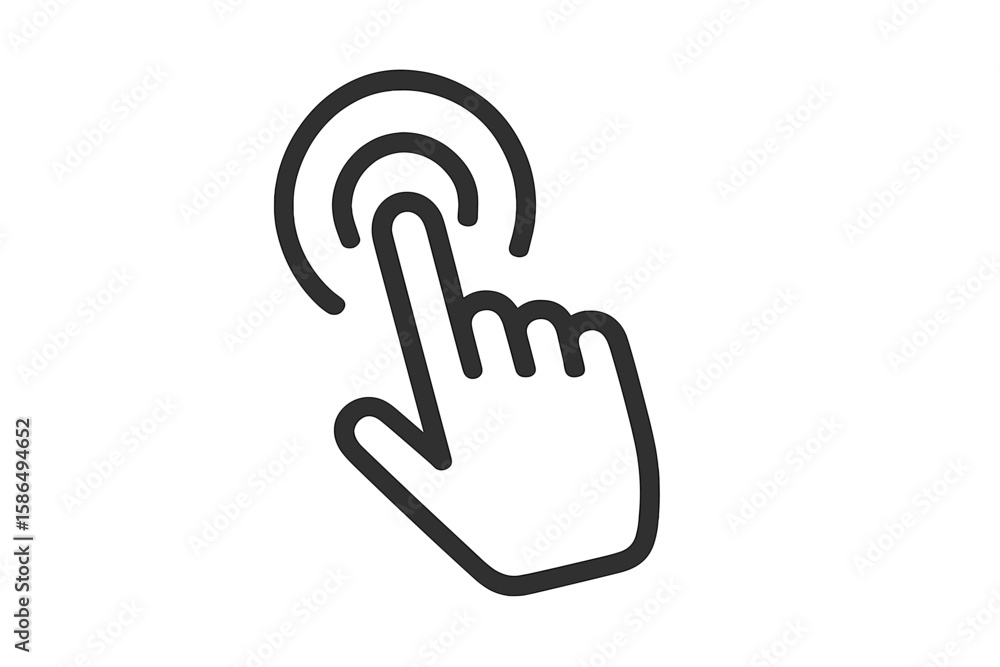 Fototapete hand clicking icon. finger pointer cursor press button. touchscreen gesture symbol. website ui eleme