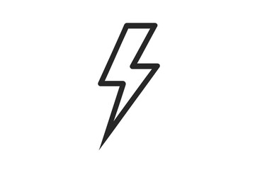 Lightning bolt line icon. Simple thunder and electricity symbol. Power and energy concept. Electric voltage or charge sign. Flash pictogram. Storm weather element vector.