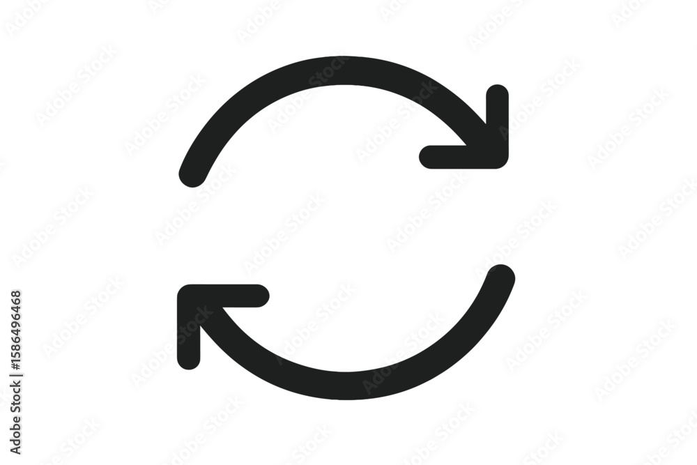 Leinwandbilder circular refresh arrow icon. loop rotation symbol. recycle and synchronize process. vector isolated 