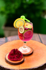 Summer Cup Mocktail Blended with Fresh Fruits and Herbs