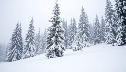 Obraz premium Snowy forest landscape