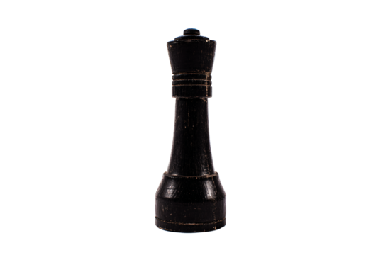 a black chess piece on a white background