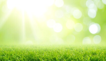 Obraz premium Soft focus grassy field with sunlit bokeh