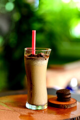 Creamy Oreo Milkshake Blended with Real Cookies and Chocolate Sauce