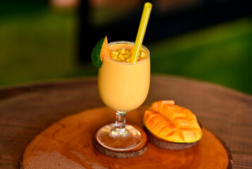 Creamy Mango Sago Juice Refreshing Tropical Drink