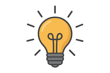 Creative Light Bulb Illustration Vector, Innovation Concept, Bright Idea Symbol, Transparent Background, Cartoon Icon, Technology Inspiration, Business Solution, Energy Efficiency Clipart