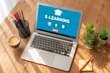 E-learning website with modish sofware for student to study online on the internet network