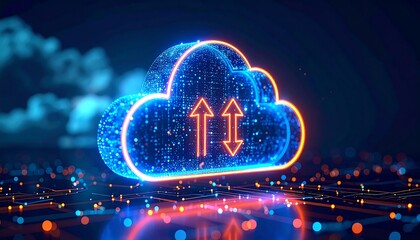 Futuristic cloud computing concept