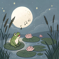 Obraz premium frog on the pond