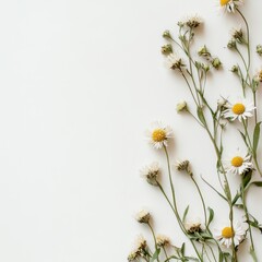 Fototapeta premium White flowers on a light background