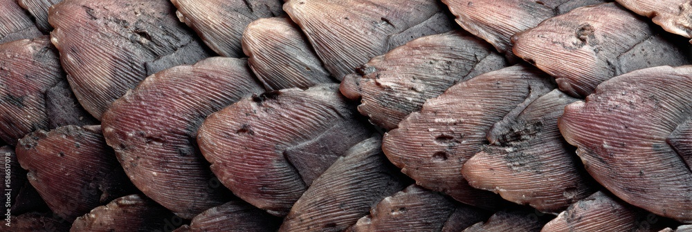 Poster macro view of pangolin scales showcasing unique texture and detail for scientific study and conserva
