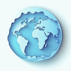 Fototapeta premium blue world map with reflection
