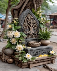 Divine Idol Of Deity In Outdoor Setting high resolution image