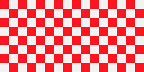 Checkered pattern tile background. White and Red